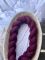 Ochraniacz warkocz bawełniany 3 pasma bordowy