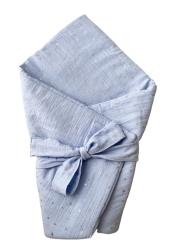 Rożek niemowlęcy muślinowy Golden dots 3w1 niebieski baby blue*