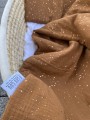 Pościel dziecięca muślinowa golden dots boho brąz