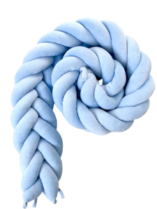 Ochraniacz warkocz  welurowy kłos fishtail baby blue niebieski*
