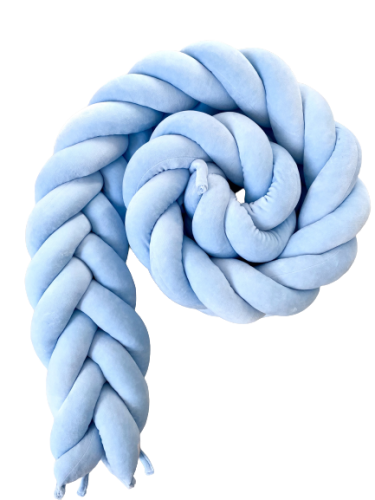 Ochraniacz warkocz welurowy kłos fishtail baby blue niebieski