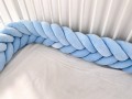Ochraniacz warkocz welurowy kłos fishtail baby blue niebieski