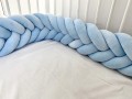 Ochraniacz warkocz welurowy kłos fishtail baby blue niebieski
