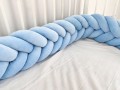 Ochraniacz warkocz welurowy kłos fishtail baby blue niebieski