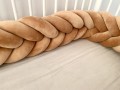 Ochraniacz warkocz welurowy kłos fishtail boho brąz