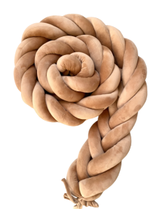 Ochraniacz do łóżeczka warkocz  welurowy kłos fishtail boho brąz*