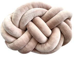 Poduszka precel welurowa knot pillow beż*