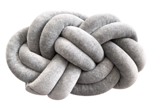 Poduszka precel welurowa knot pillow szary melanż*
