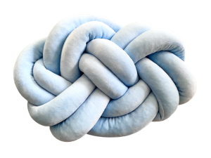 Poduszka precel welurowa knot pillow niebieski baby blue*