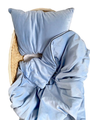 Pościel welurowa baby blue niebieska