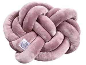 Poduszka precel welurowa knot pillow brudny róż*