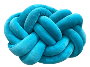 Poduszka precel welurowa knot pillow turkusowy*