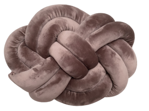 Poduszka precel welurowa knot pillow czekoladowa*
