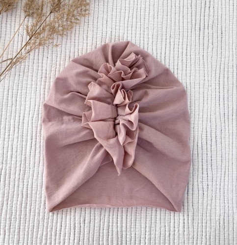 Turban bawełniany brudny róż