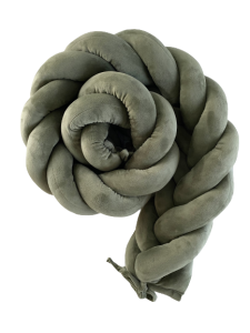 Ochraniacz warkocz  welurowy kłos fishtail khaki 240 cm*