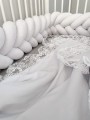 Pościel welurowa z koronką baby biała