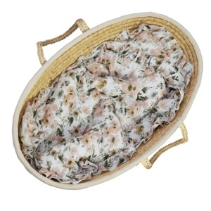 Pościel muślinowa dziecięca drukowana - boho kwiaty