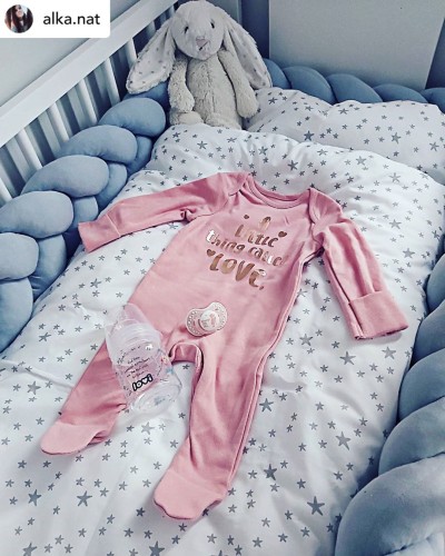 Ochraniacz warkocz bawełniany 3 pasma szary